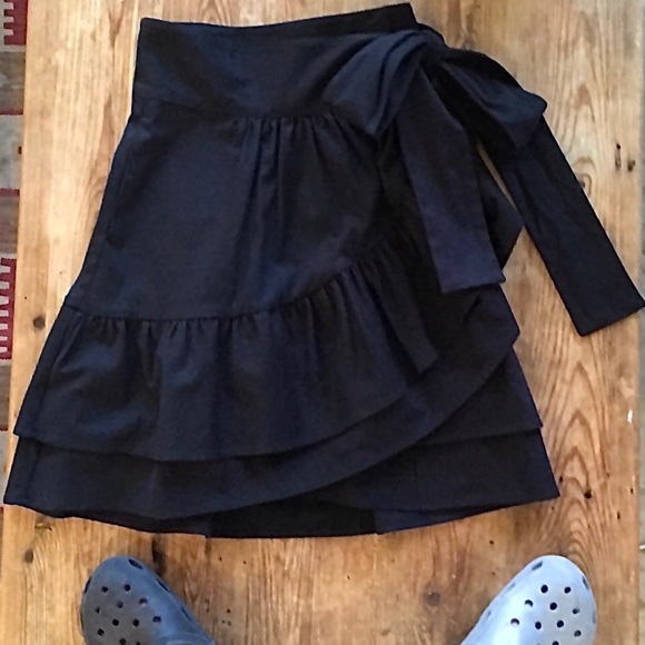 NWT! Marissa Webb Black Milos Faille Wrap Skirt 4 - Picture 2 of 13